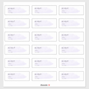 Chic Dusty Purple Brushed Watercolor Guest Address