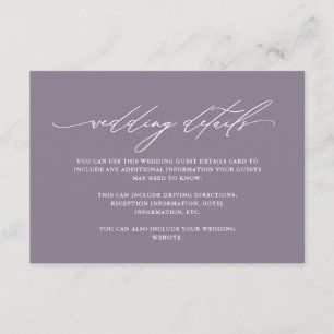 Chic Dusty Purple Details with Calligraphy Enclosure Card