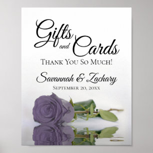 Chic Dusty Purple Rose Gifts & Cards Wedding Sign