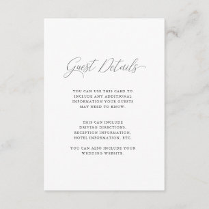 Chic Dusty Purple with Calligraphy Wedding Details Enclosure Card