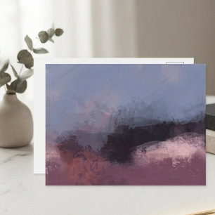 Chic Dusty Rose Abstract Gallery Decor Postcard