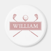 Chic Dusty Rose Personalised Name Golf Ball Clubs