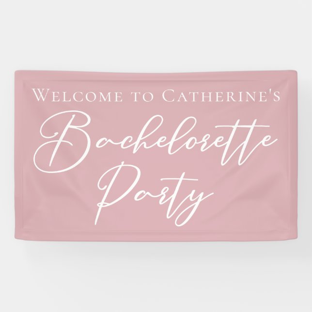 Chic Dusty Rose Pink Bachelorette Party Custom Banner (Horizontal)