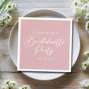 Chic Dusty Rose Pink Bachelorette Party Napkin