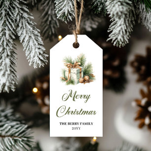 Chic Earthy Colors Modern Holiday Gift Tag Design