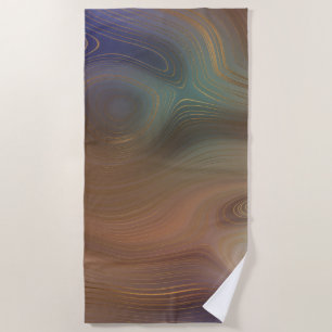 Chic Earthy Strata Natural Copper Stone Agate Beach Towel