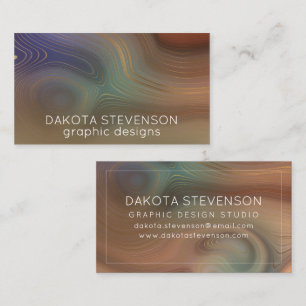 Chic Earthy Strata   Natural Copper Stone Agate Business Card