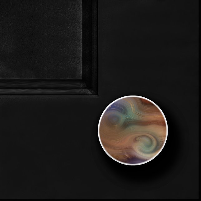 Chic Earthy Strata | Natural Copper Stone Agate Ceramic Knob (Creator Uploaded)