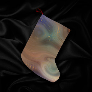 Chic Earthy Strata   Natural Copper Stone Agate Small Christmas Stocking