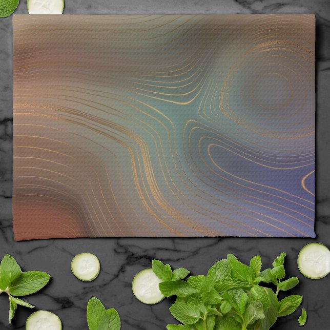 Chic Earthy Strata | Natural Copper Stone Agate Tea Towel (Creator Uploaded)