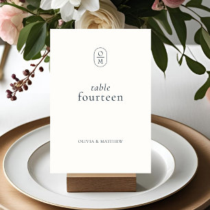 Chic Ebony and Ivory Monogram Table Number
