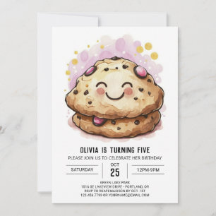 Chic Editable Chocolate Cookies Birthday Invitation