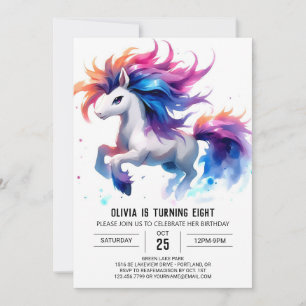 Chic Editable Horse Birthday Invitation