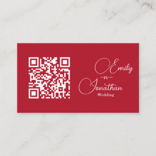 Chic Editorial Deep Red Compact Size Wedding Enclosure Card