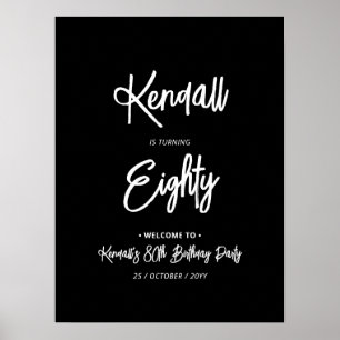 Chic Eighty 80th Birthday Party Welcome Sign