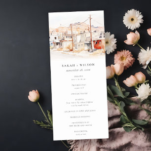 Chic El Paso Texas City Scape Wedding Program Invitation