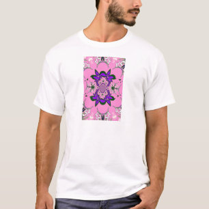 Chic Elegance: Beautiful Baby Pink Floral Purple T-Shirt
