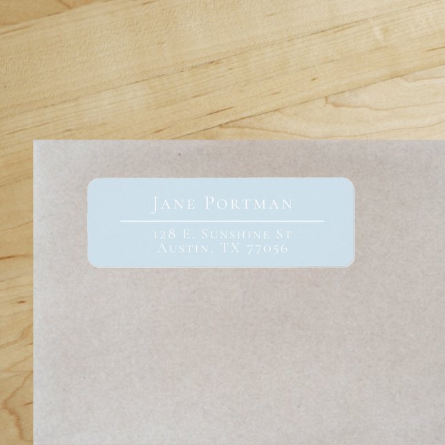 Chic Elegance Light Blue Return Address ("Everyday is abundantly beautiful." 
Sincerely Best Wishes from Lucky Design World)