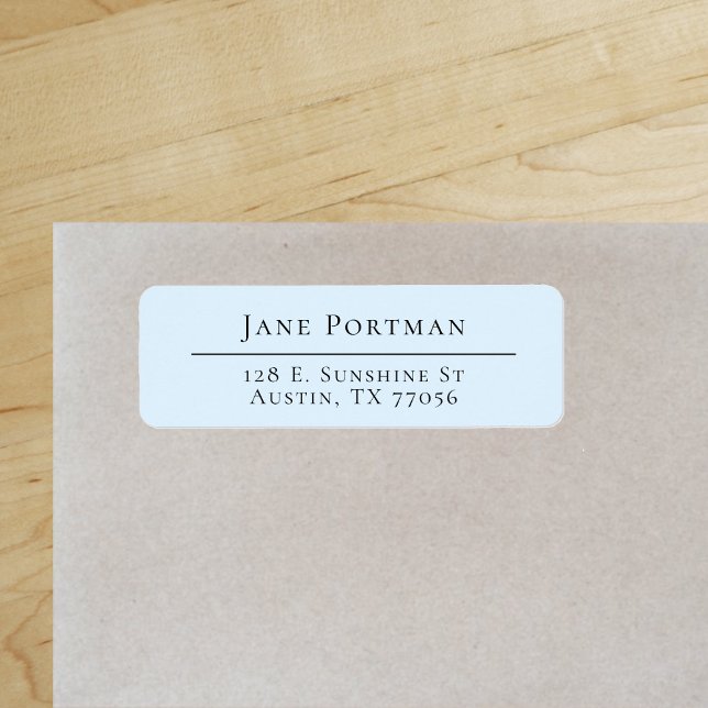 Chic Elegance | Modern Sky Blue | Return Address ("Everyday is abundantly beautiful." 
Sincerely Best Wishes from Lucky Design World)