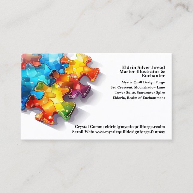 🌈👩‍💼 "Chic Elegance" Professional Business Card (Front)