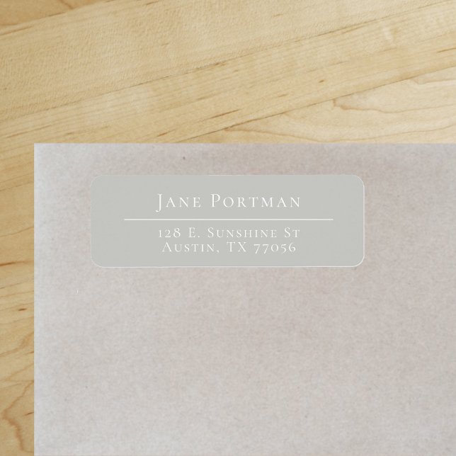 Chic Elegance | Warm Light Grey | Return Address ("Everyday is abundantly beautiful." 
Sincerely Best Wishes from Lucky Design World)