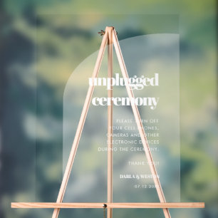 Chic Elegant arch Unplugged ceremony frosted Acrylic Sign