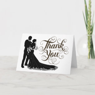 Chic Elegant Black and White Wedding Thank You