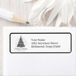 Chic Elegant Black White Christmas  Mail Return
