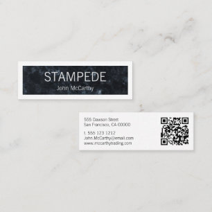 Chic Elegant Black White Marble Minimalist Mini Business Card