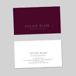 Chic Elegant Burgundy Professional Business Card