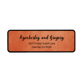Chic Elegant Burnt Orange Black Name Location