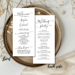 Chic Elegant Calligraphy Script Wedding Ceremony Programme<br><div class="desc">Elegant Chic Minimalist wedding program is perfect for a modern minimal wedding. All the wedding ceremony information and the wedding party's name listed on this program. Design featuring black cursive hand lettered typography/calligraphy on a white background, with a simple clean look. Including the name of the bride and groom, the...</div>