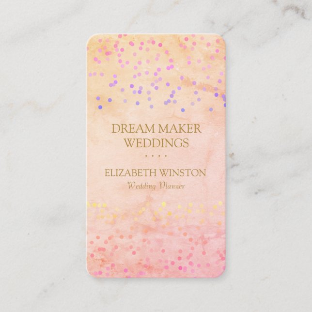 Chic Elegant Confetti Professional Business Card (Front)