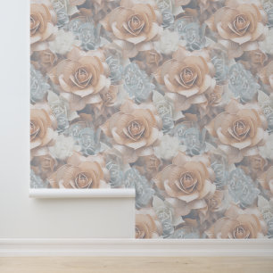 Chic, Elegant Creams & leather flower texture look Wallpaper