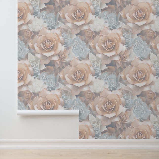 Chic, Elegant Creams & leather flower texture look Wallpaper (Application)