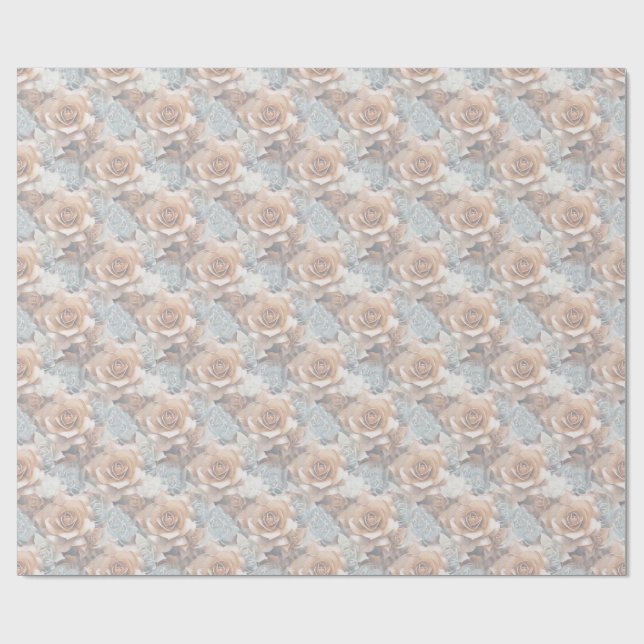 Chic,Elegant Creams & leather flower texture look Wrapping Paper (Flat)