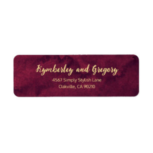 Chic Elegant Dark Burgundy Watercolor Gold Accent 