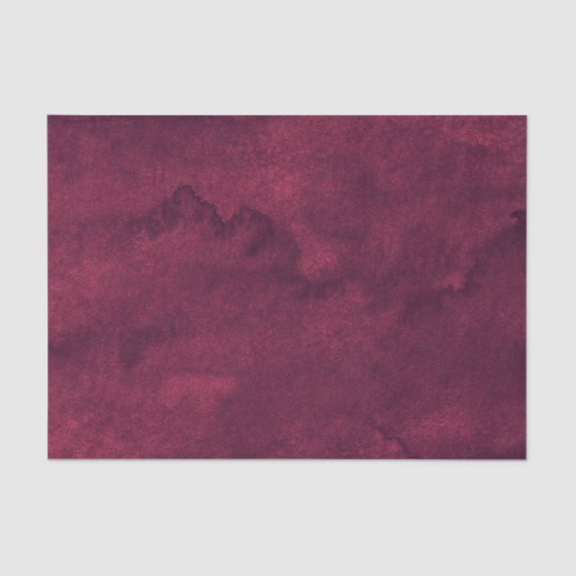 Chic Elegant Dark Burgundy Watercolor Style  Tissue Paper (Front)