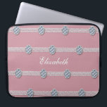 Chic Elegant Diamond Pearl | Pink Luxury Laptop Sleeve<br><div class="desc">Chic Elegant Diamond Pearl | Pink Luxury Laptop Computer Sleeve. Surround your laptop in luxury with these faux rhinestone and pearl strands. Easy to customise by adding your own name or personalise it with a monogram! This background is blush rose pink, but can be changed to any colour by clicking...</div>