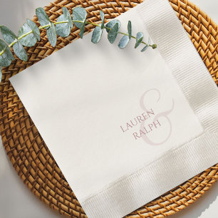 Chic & Elegant Dusty Pink Rose Script Wedding Napkin