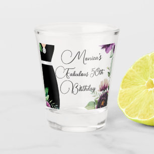 Chic Elegant Fabulous 50th Birthday Customised Shot Glass