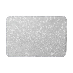 Chic elegant glamour White Faux Glitter Bath Mat