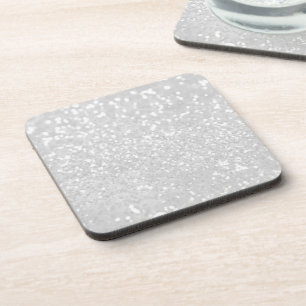 Chic elegant glamour White Faux Glitter Coaster