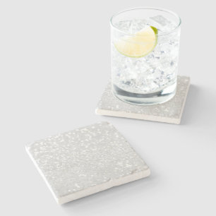 Chic elegant glamour White Faux Glitter Stone Coaster
