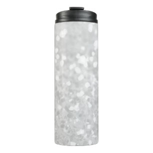 Chic elegant glamour White Faux Glitter Thermal Tumbler