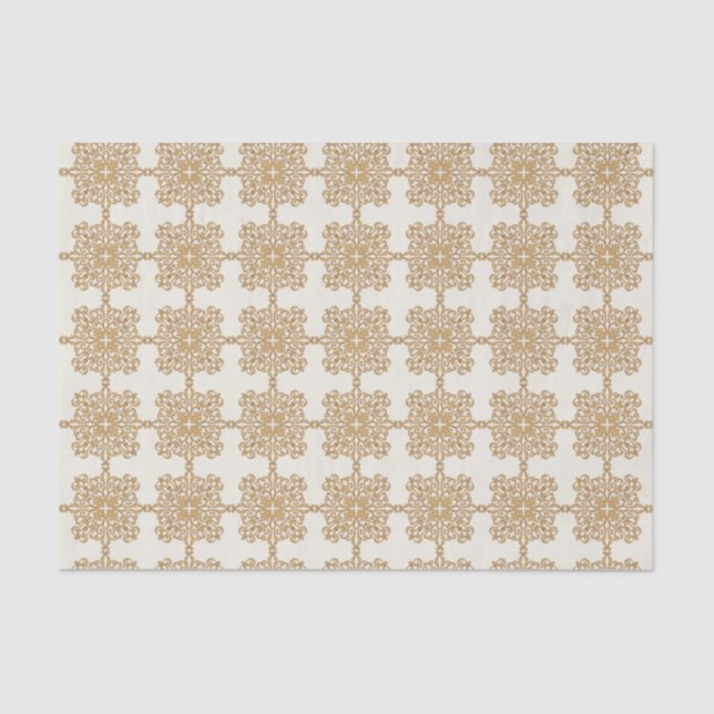 Chic Elegant Gold Baroque Ornament Pattern  Tissue Paper (Front)
