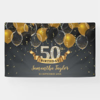 Chic elegant gold black diamond any age birthday