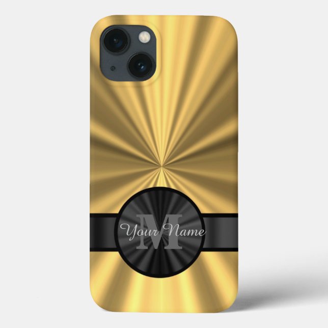 Chic elegant gold personalized monogram Case-Mate iPhone case (Back)