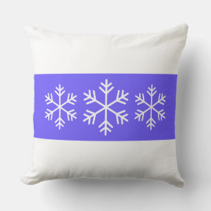 Chic Elegant Light Purple White Stripes Snowflakes Cushion