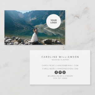 Chic Elegant Logo Wedding Planner Photographer  Business Card